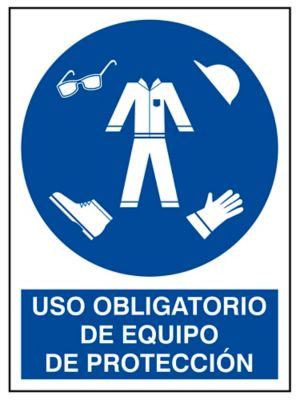compromiso Inducir Cuervo Uso Obligatorio de Equipo de Protección" Sign - Vinyl, Adhesive-Backed  S-21173V - Uline