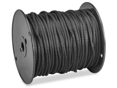 Solid Braided Nylon Rope - 3/16 x 500', Black S-21187 - Uline