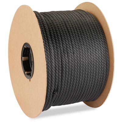 Solid Braided Nylon Rope - 1/2 x 500', Black S-21190 - Uline