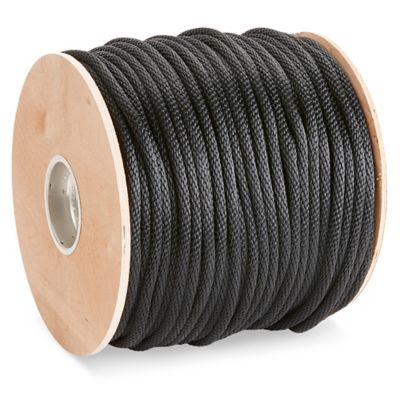Solid Braided Nylon Rope - 3/8 x 500', Black S-21189 - Uline
