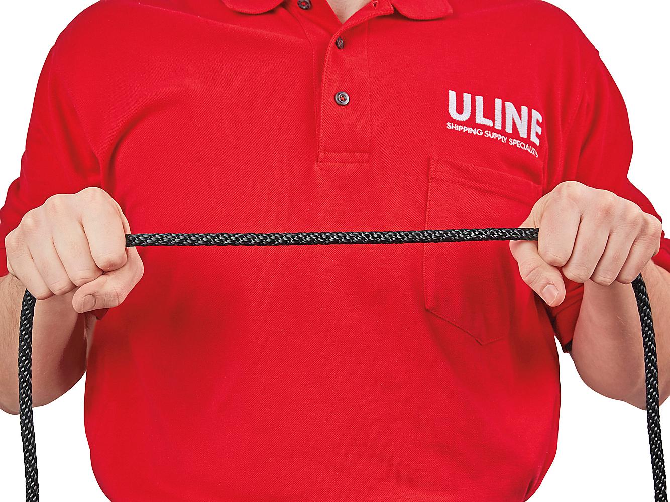 BLACK 3/8 Inch x 50ft Utility Nylon Rope Tensile Strength Tie Down 1350 lbs Cap 
