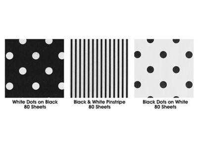 Black Medium Dots/White Tissue Paper - 20 X 30 - 1.2 mil thick - Quantity:  240 by Paper Mart - Yahoo Shopping