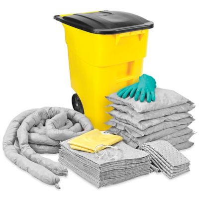 50 Gallon Wheeled Poly SpillPack Spill Kit, Aggressive, Yellow with Black  Slip-Top Lid - ENPAC