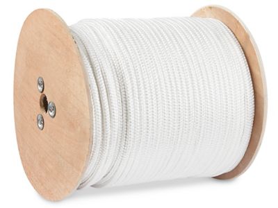 1/4 X 600' WHITE NYLON ROPE SPOOLED - 1490 LBS BREAK - Bairstow Lifting  Products