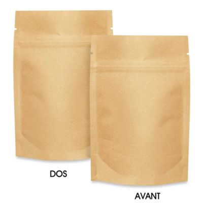 Paper Stand-Up Barrier Pouches - 4 x 6 x 2", Kraft S-21232KRFT