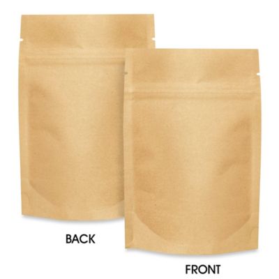 Paper Stand-Up Barrier Pouches - 4 x 6 x 2", Kraft S-21232KRFT