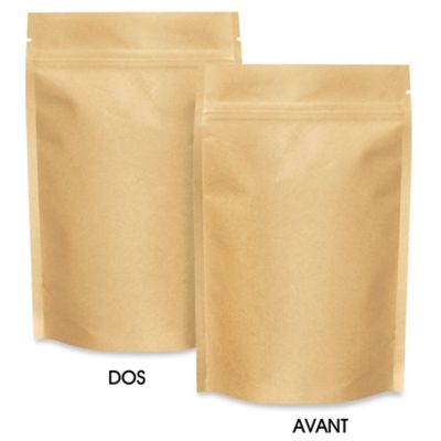 Paper Stand-Up Barrier Pouches - 5 x 8 x 2 1/2", Kraft S-21233KRFT
