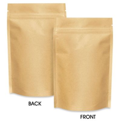 Paper Stand-Up Barrier Pouches - 5 x 8 x 2 1/2", Kraft S-21233KRFT