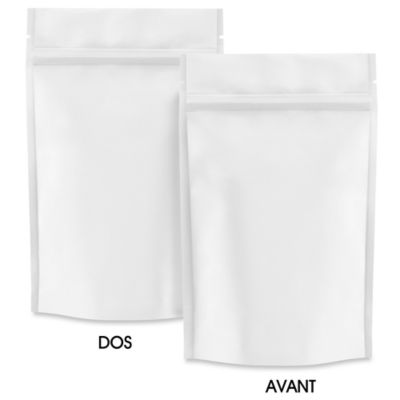 Paper Stand-Up Barrier Pouches - 5 x 8 x 2 1/2", White S-21233W