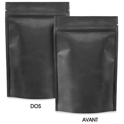 Paper Stand-Up Barrier Pouches - 6 x 9 x 3", Black S-21234BL