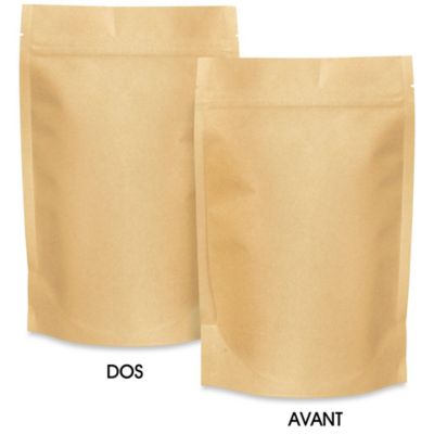 Paper Stand-Up Barrier Pouches - 6 x 9 x 3", Kraft S-21234KRFT