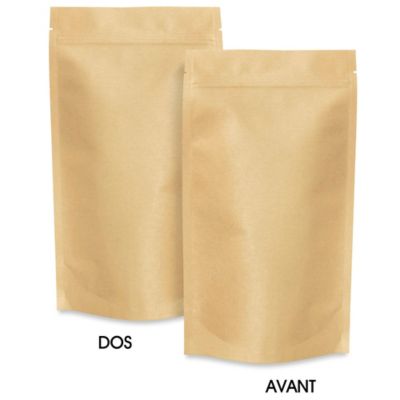 Paper Stand-Up Barrier Pouches - 6 x 11 x 3", Kraft S-21235KRFT