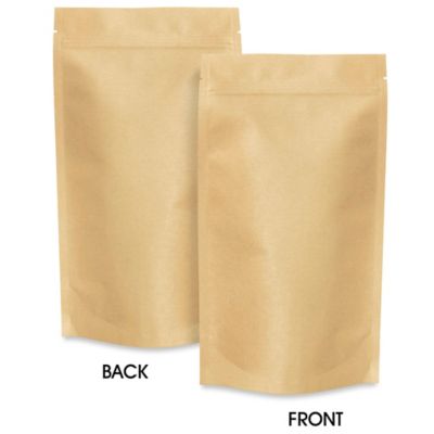 Paper Stand-Up Barrier Pouches - 6 x 11 x 3", Kraft S-21235KRFT