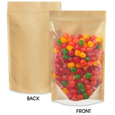 Paper Stand-Up Barrier Pouches - 7 x 11 1/2 x 4", Kraft Back S-21236KRFTB