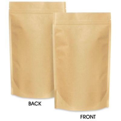 Paper Stand-Up Barrier Pouches - 7 x 11 1/2 x 4", Kraft S-21236KRFT