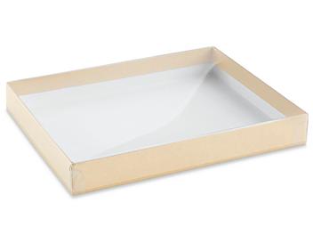 Cajas de Cartón con Tapa Transparente y Base Kraft - 5 3/4 x 4 1/2 x 3/4" S-21240