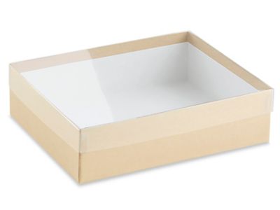 Clear Lid Boxes with Kraft Base - 7 3/8 x 5 3/8 x 2 S-21242 - Uline