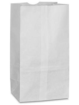 Paper Grocery Bags - 4 1/16 x 2 5/8 x 7 7/8", #2, White S-21264