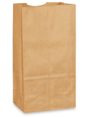 Recycled Grocery Bags - 4 1/8 x 2 5/8 x 7 7/8", #2, Kraft S-21265