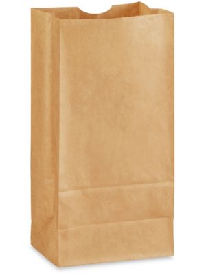 Recycled Grocery Bags - 6 x 4 1/16 x 12 3/8, #8, Kraft - ULINE - 2 Bundles of 500 - S-21266