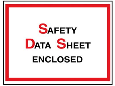 Enveloppes à fiche signalétique – « Safety Data Sheet Enclosed », 6 1/2 x 5 po