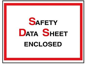 SDS Envelopes - "Safety Data Sheet Enclosed", 6 1/2 x 5" S-21297