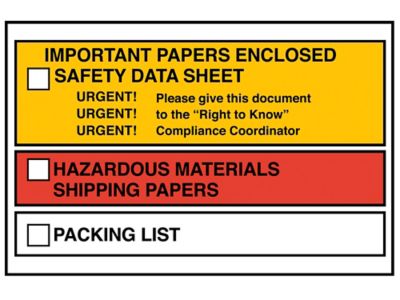 SDS Envelopes - "Important Papers Enclosed", 6 1/2 x 10" S-21299