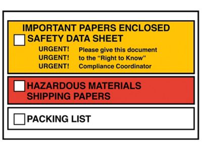 Enveloppes à fiche signalétique – « Important Papers Enclosed », 6 1/2 x 10 po