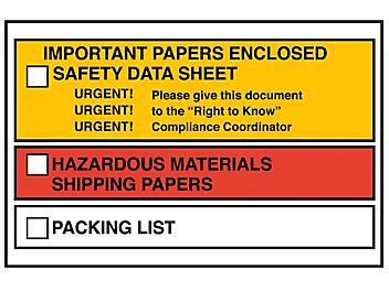 SDS Envelopes - "Important Papers Enclosed", 6 1/2 x 10" S-21299