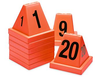 Numbered Cones - 1-20, Fluorescent Red S-21300R