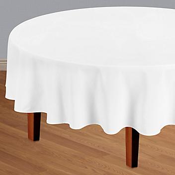 Fabric Tablecloth - 90" Diameter, White S-21307