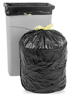 Drawstring Trash Liners - 1 Mil, 23-30 Gallon, Black S-21324BL