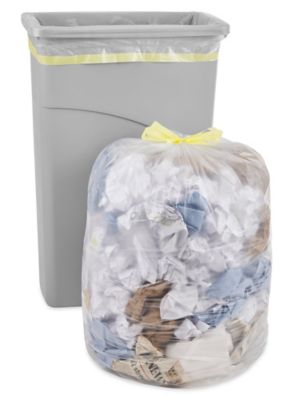 Drawstring Trash Liners - 1 Mil, 23-30 Gallon, Clear S-21324C