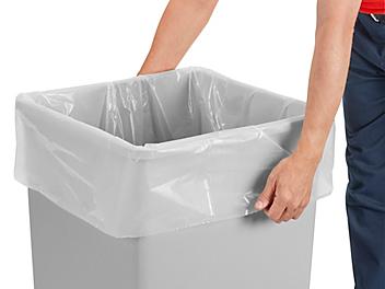 Uline Industrial Coreless Trash Liners - 1.5 Mil, 40-45 Gallon, Clear S-21329C