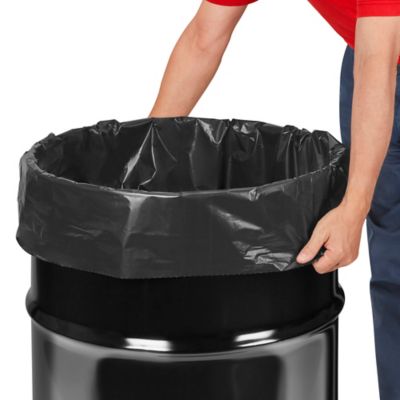 Uline Industrial Coreless Trash Liners - 2 Mil, 55-60 Gallon, Black S-21332BL