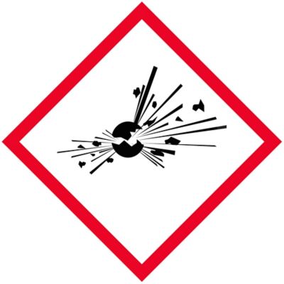Étiquettes à pictogramme SGH – Bombe explosant, 1 x 1 po