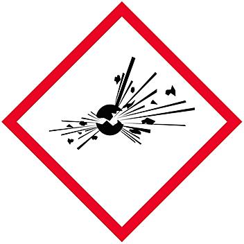 GHS Pictogram Labels - Exploding Bomb, 1 x 1" S-21340