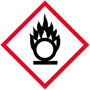 GHS Pictogram Labels - Flame Over Circle, 1 x 1"