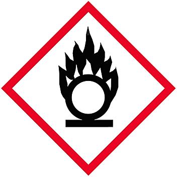 GHS Pictogram Labels - Flame Over Circle, 2 x 2" S-21350