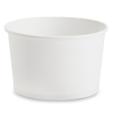 8 oz. Paper Food Containers With Vented Lids, To Go Hot Soup Bowls,  Disposable Ice Cream Cups, White