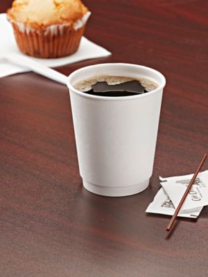 8 oz White Paper Coffee Cup - Double Wall