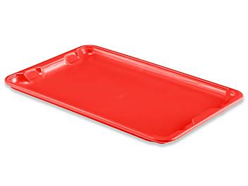 Heavy-Duty Stack and Nest Container Lid - 20 x 13", Red S-21490R