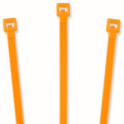 Hook and Loop Cable Ties, 8 Orange, 25 PK