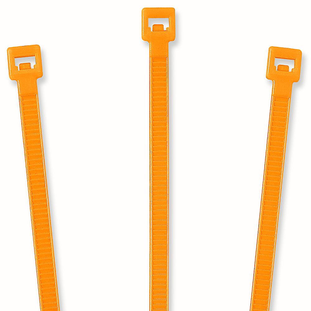 8.5" Fluorescent Orange Color 40# Nylon Cable Zip Ties  100pc Bag 