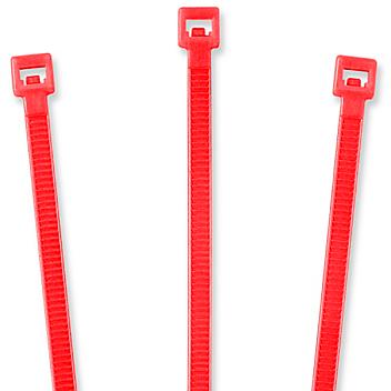 Nylon Cable Ties - 8", Fluorescent Red S-2153FR
