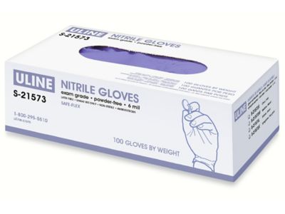Uline – Gants d'examen en nitrile très robustes – Sans poudre S-14180 -  Uline