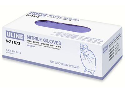 Uline – Gants en nitrile pour service alimentaire – Grand, transparent  S-22776C-L - Uline