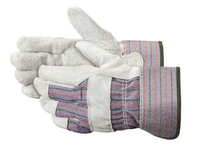 Leather Palm Safety Cuff Gloves - Medium - ULINE - Carton of 12 Pairs - S-21620-M