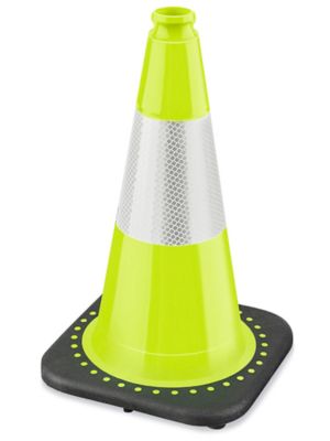 Heavy Duty Reflective Traffic Cones - 18", Lime S-21633LIME