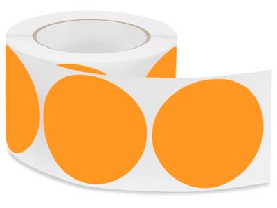Removable Adhesive Circle Labels - Fluorescent Orange, 3" S-21647O